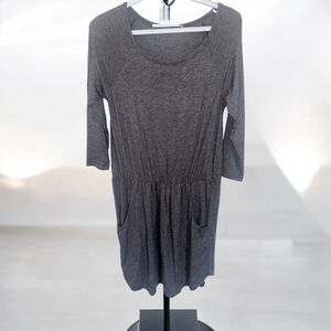Women's Unbranded Grey 3/4 Sleeve Mini Dress